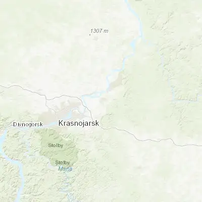Map showing location of Sosnovoborsk (56.121700, 93.338500)