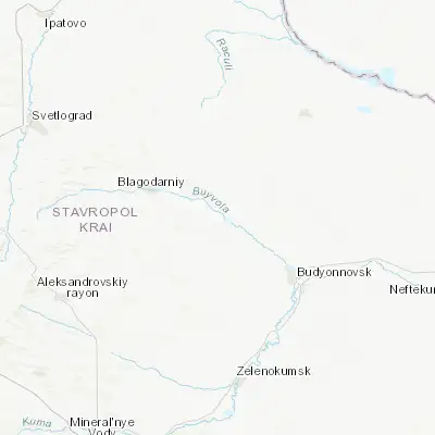Map showing location of Sotnikovskoye (45.003890, 43.777220)