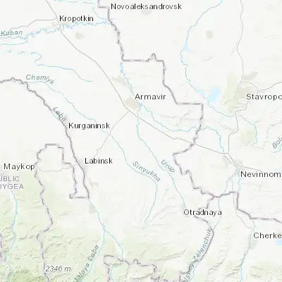 Map showing location of Sovetskaya (44.776940, 41.172220)