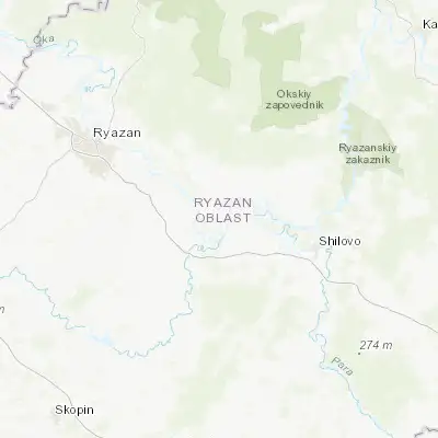 Map showing location of Spassk-Ryazanskiy (54.404000, 40.376200)