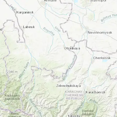 Map showing location of Spokoynaya (44.246800, 41.401500)