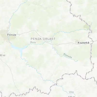 Map showing location of Srednyaya Yelyuzan’ (53.024100, 45.952900)
