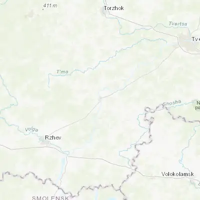 Map showing location of Staritsa (56.507520, 34.935440)