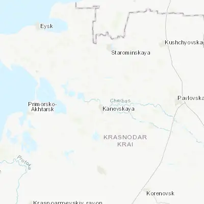 Map showing location of Staroderevyankovskaya (46.127610, 38.967400)