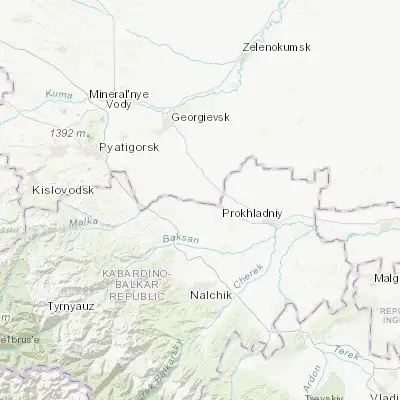 Map showing location of Staropavlovskaya (43.848890, 43.632780)