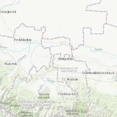Map showing location of Staryy Malgobek (43.544370, 44.595920)