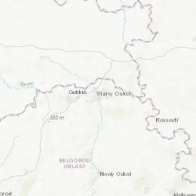 Map showing location of Staryy Oskol (51.296670, 37.841670)
