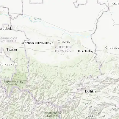 Map showing location of Staryye Atagi (43.120280, 45.740560)