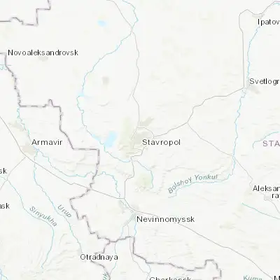 Map showing location of Stavropol’ (45.042800, 41.973400)