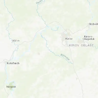 Map showing location of Strizhi (58.457580, 49.286670)