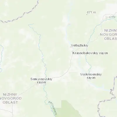 Map showing location of Sukhobezvodnoye (57.049130, 44.889090)