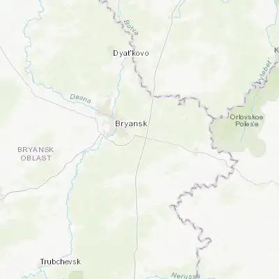 Map showing location of Sven’ (53.182220, 34.551110)