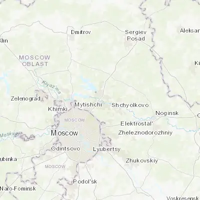Map showing location of Tarasovka (55.957220, 37.843330)