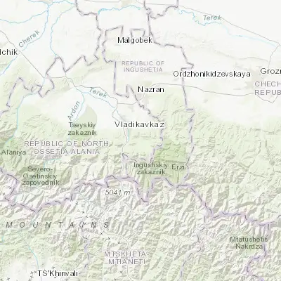 Map showing location of Tarskoye (42.966060, 44.775400)
