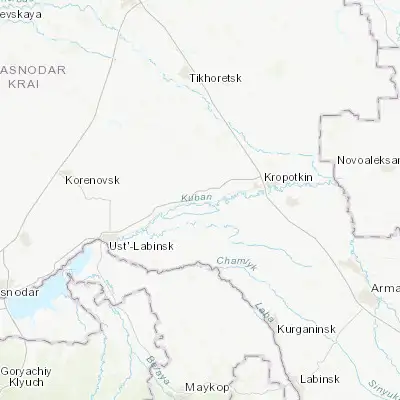Map showing location of Tbilisskaya (45.363330, 40.190000)