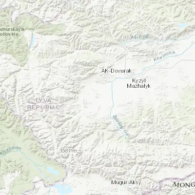 Map showing location of Teeli (51.013980, 90.205350)