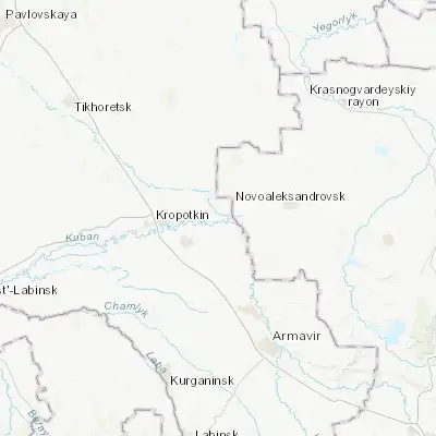 Map showing location of Temizhbekskaya (45.445560, 40.845000)