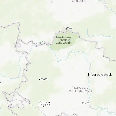 Map showing location of Temnikov (54.630230, 43.214830)