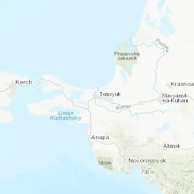 Map showing location of Temryuk (45.270550, 37.387160)