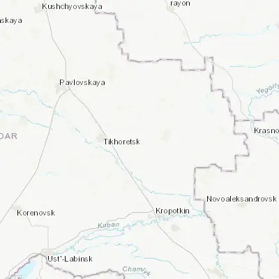 Map showing location of Ternevskaya (45.851300, 40.412500)