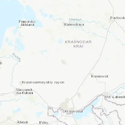 Map showing location of Timashëvsk (45.616940, 38.945280)