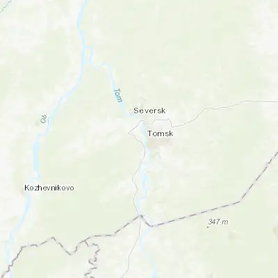 Map showing location of Timiryazevskoye (56.489880, 84.877950)