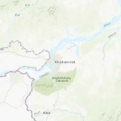 Map showing location of Topolëvo (48.502640, 135.176110)
