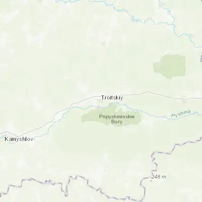 Map showing location of Troitskiy (57.060280, 63.748110)