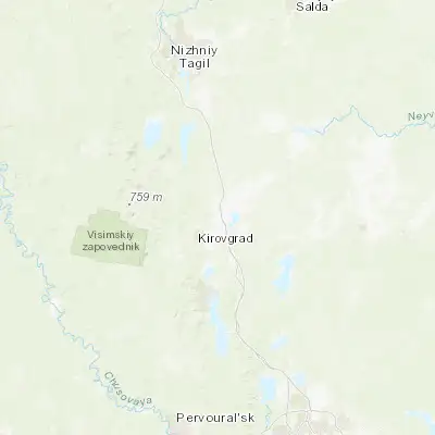 Map showing location of Tsementnyy (57.469300, 60.153600)