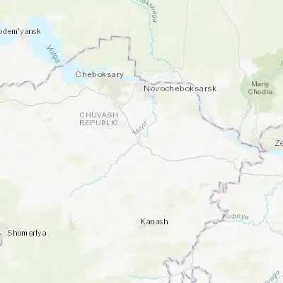 Map showing location of Tsivil’sk (55.869740, 47.478740)