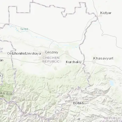 Map showing location of Tsotsin-Yurt (43.242060, 46.000130)