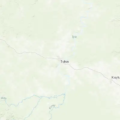Map showing location of Tulun (54.563580, 100.581430)