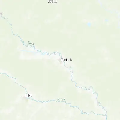 Map showing location of Turinsk (58.045750, 63.696050)