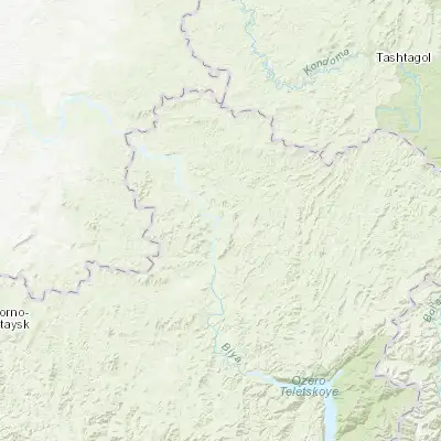Map showing location of Turochak (52.257600, 87.122400)