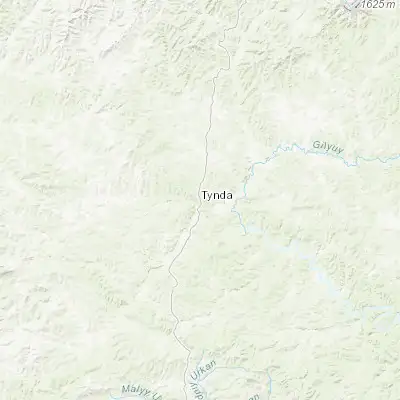 Map showing location of Tynda (55.156000, 124.724790)