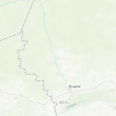 Map showing location of Tyukhtet (56.539390, 89.312210)