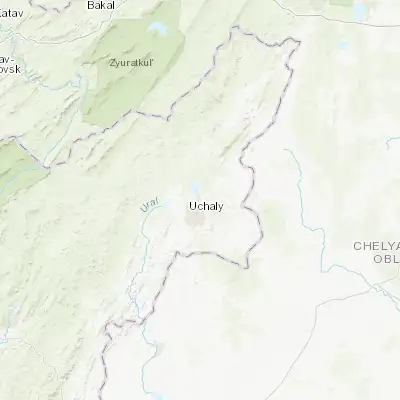 Map showing location of Uchaly (54.358060, 59.436110)