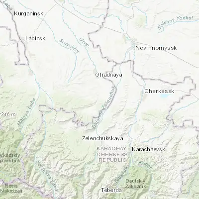 Map showing location of Udobnaya (44.193200, 41.552900)