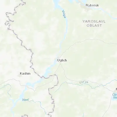 Map showing location of Uglich (57.527500, 38.331670)