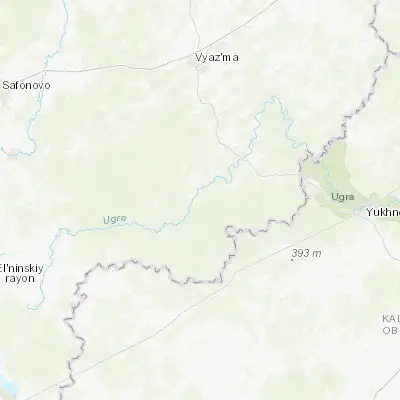 Map showing location of Ugra (54.777750, 34.326740)