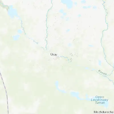 Map showing location of Uray (60.130440, 64.788960)