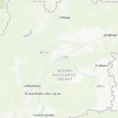 Map showing location of Uren’ (57.455160, 45.785220)