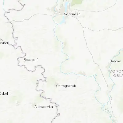 Map showing location of Uryv-Pokrovka (51.115900, 39.163940)