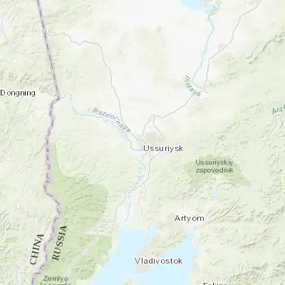 Map showing location of Ussuriysk (43.802910, 131.945780)