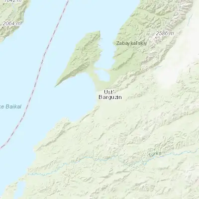 Map showing location of Ust’-Barguzin (53.411160, 109.031030)