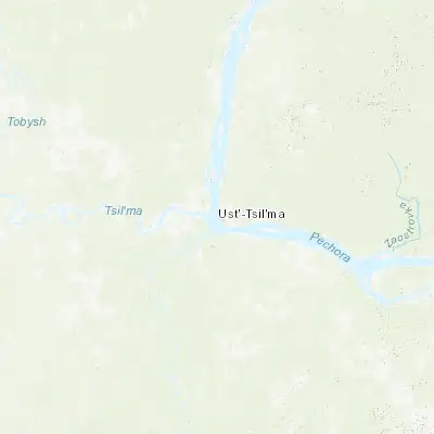 Map showing location of Ust-Tsilma (65.441040, 52.149780)