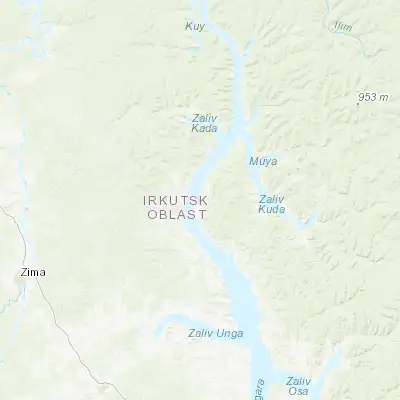 Map showing location of Ust’-Uda (54.174200, 103.030400)