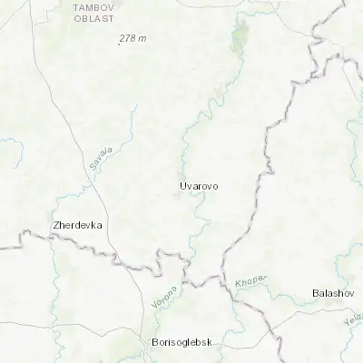 Map showing location of Uvarovo (51.984860, 42.261470)
