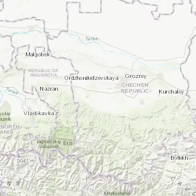 Map showing location of Valerik (43.179720, 45.408060)