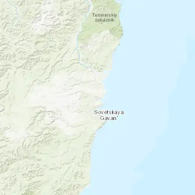 Map showing location of Vanino (49.098480, 140.253130)
